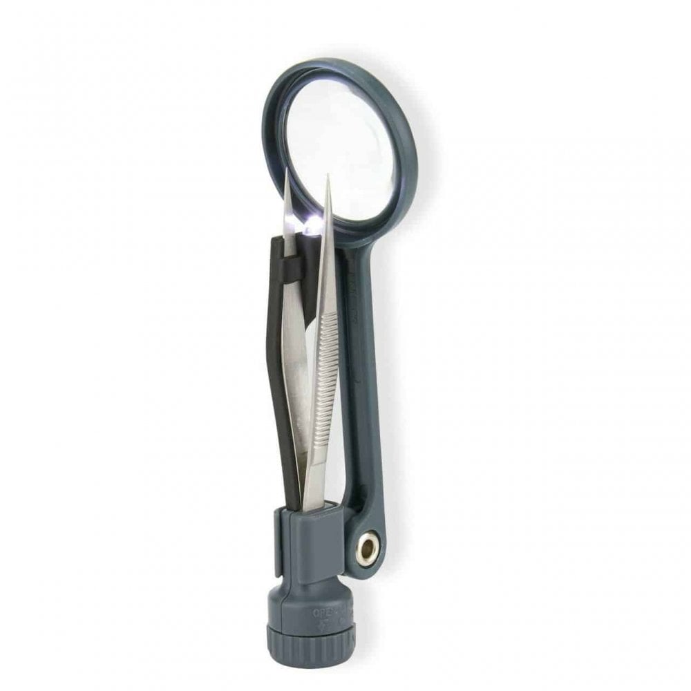 Carson MagniGrip LED 4.5x Magnifier with Tweezers