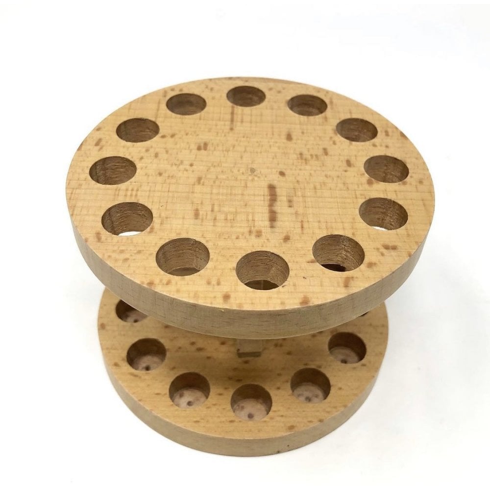 Wooden Round Tweezer Holder