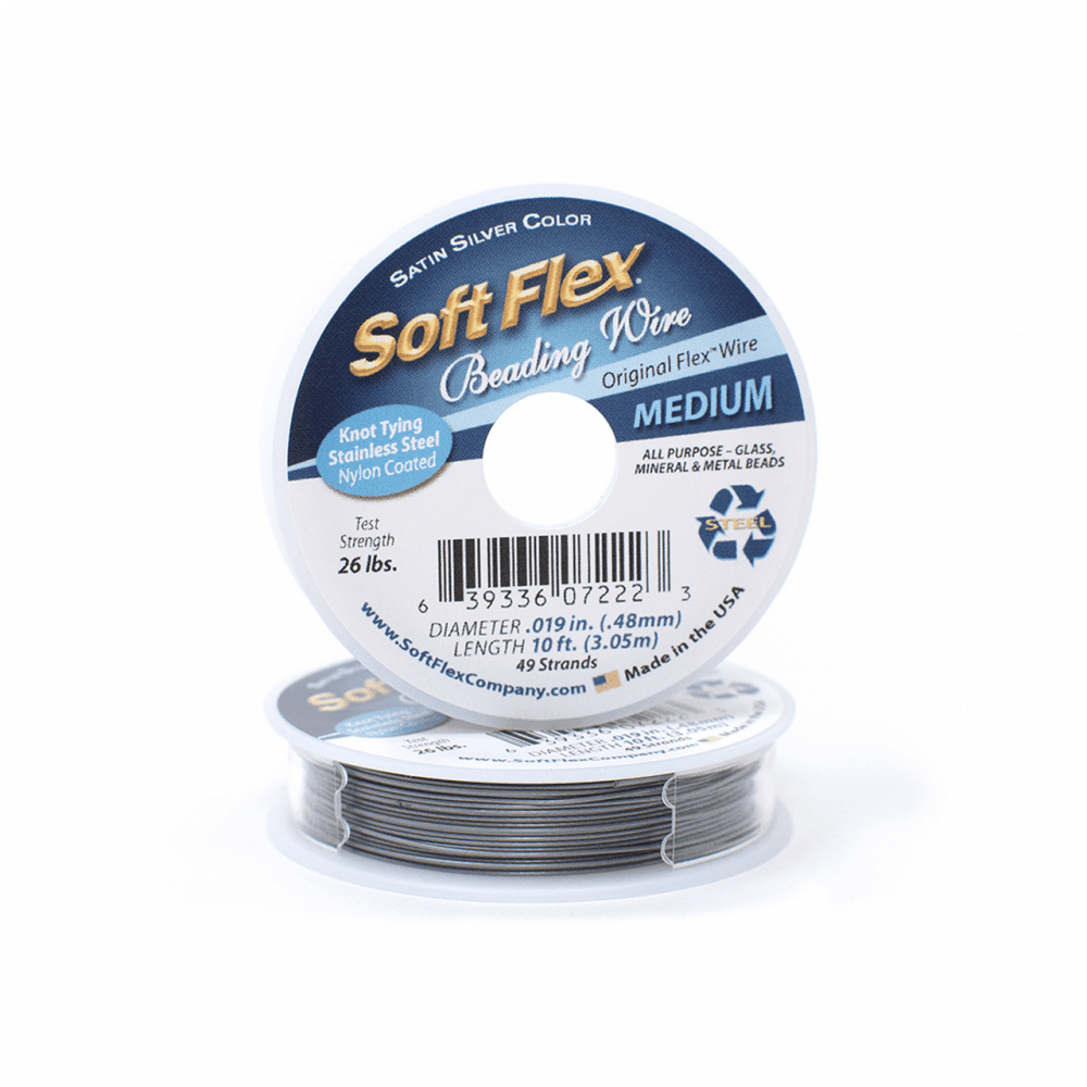 Soft Flex Beading Wire – Medium 49 Strand Satin Silver