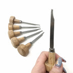 Set of 6 Flat Edge Gravers with Handles