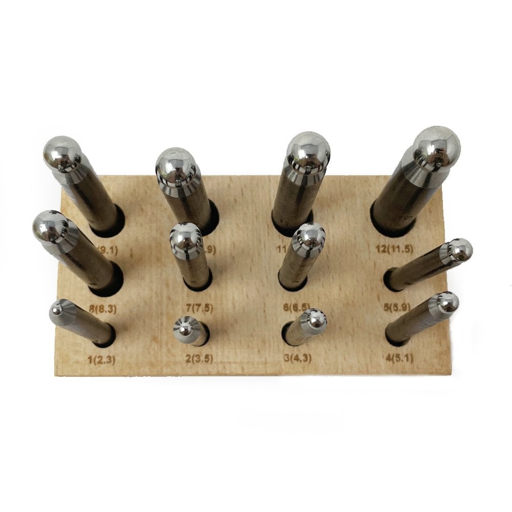 Steel Dapping Punch Set of 12 (2.3mm - 11.5mm)