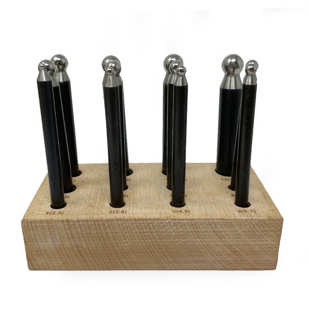 Steel Dapping Punch Set of 12 (2.3mm - 11.5mm)