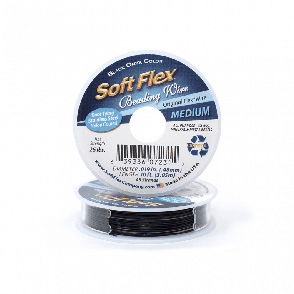 Soft Flex Beading Wire – Medium 49 Strand Black Onyx