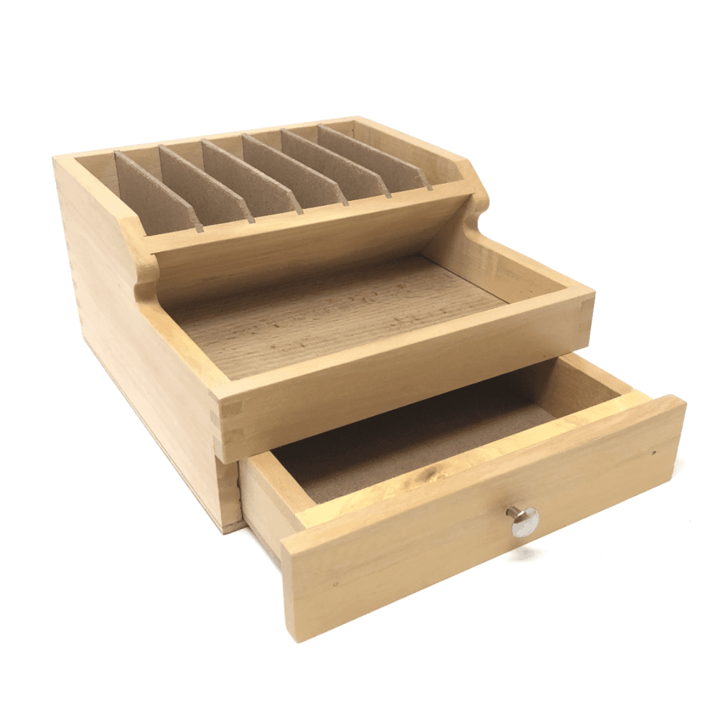 Wooden Tool Rack Organiser with Drawer