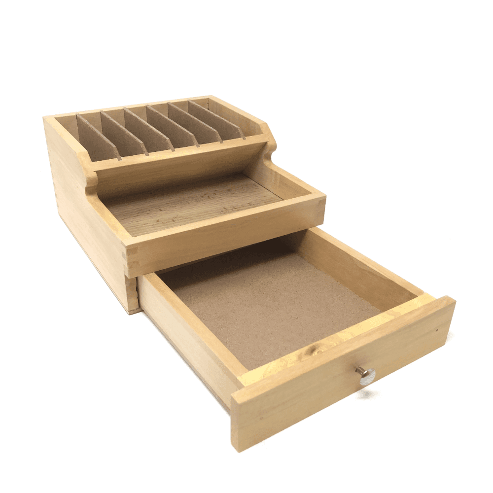 Wooden Tool Rack Organiser with Drawer