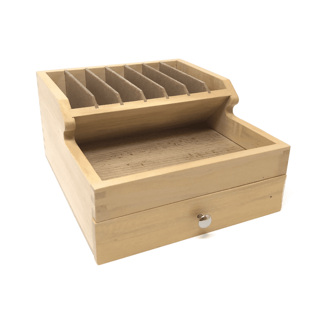 Wooden Tool Rack Organiser with Drawer