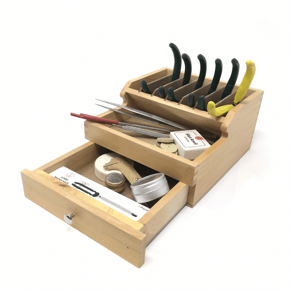 Wooden Tool Rack Organiser with Drawer