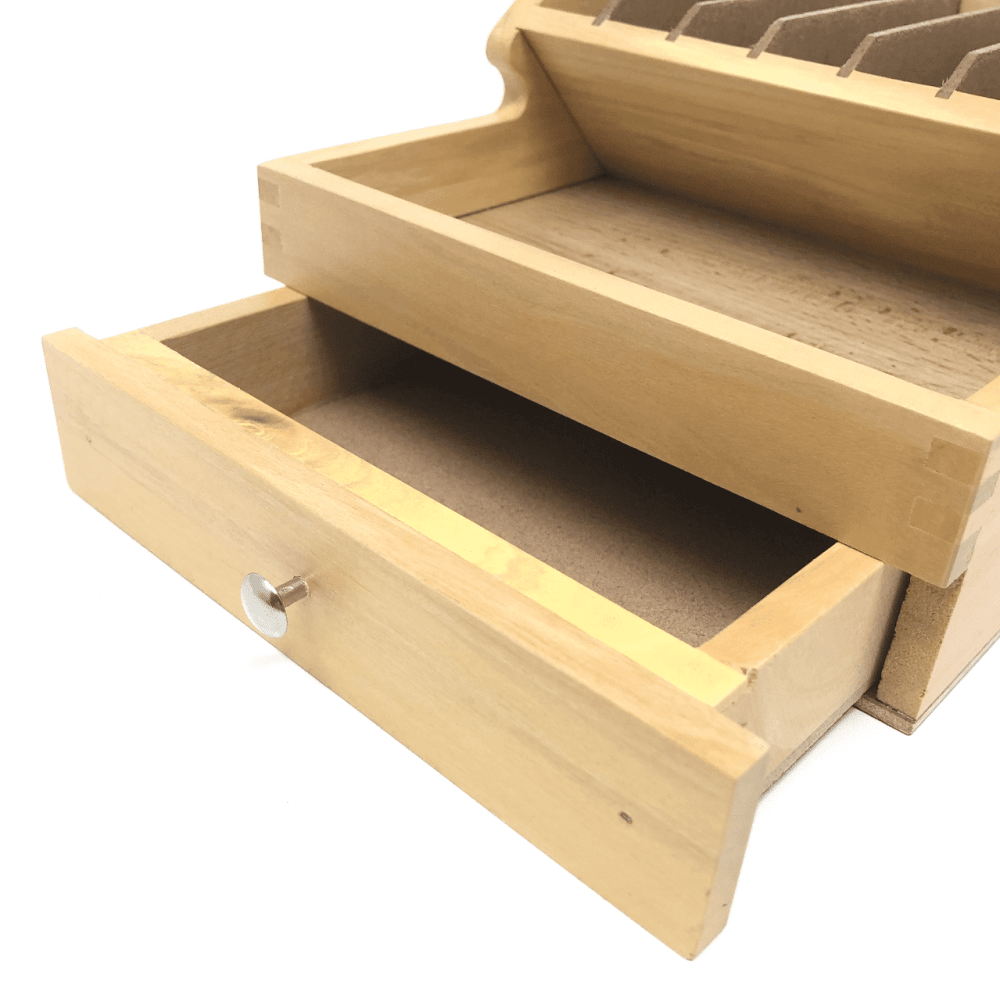 Wooden Tool Rack Organiser with Drawer