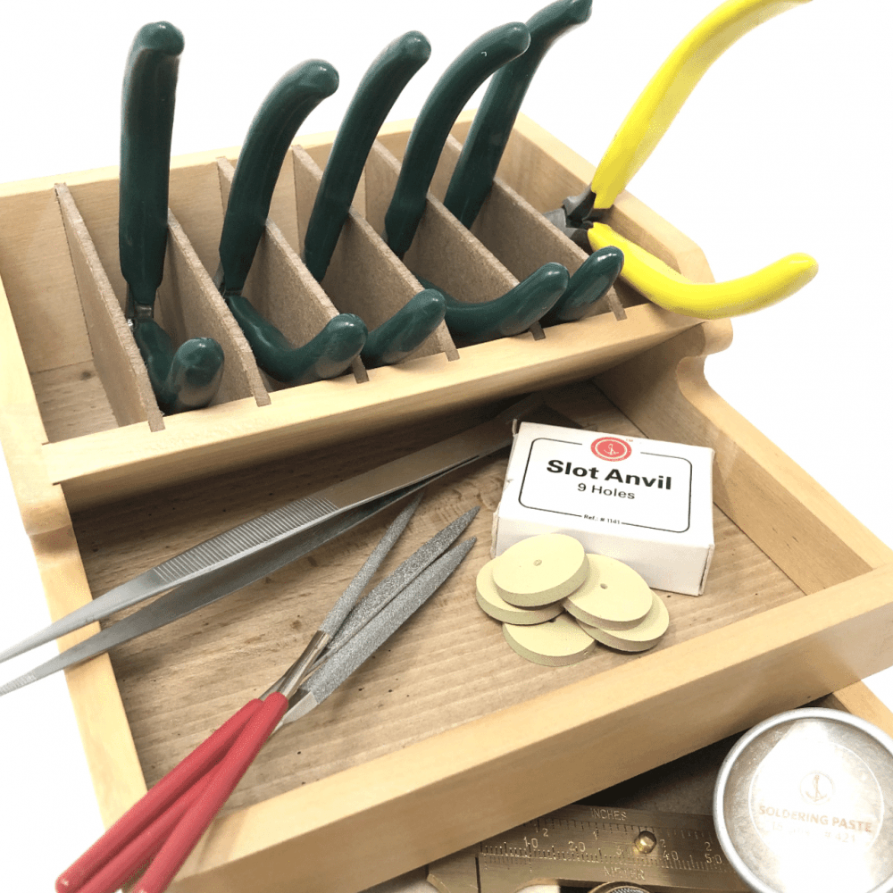 Wooden Tool Rack Organiser with Drawer