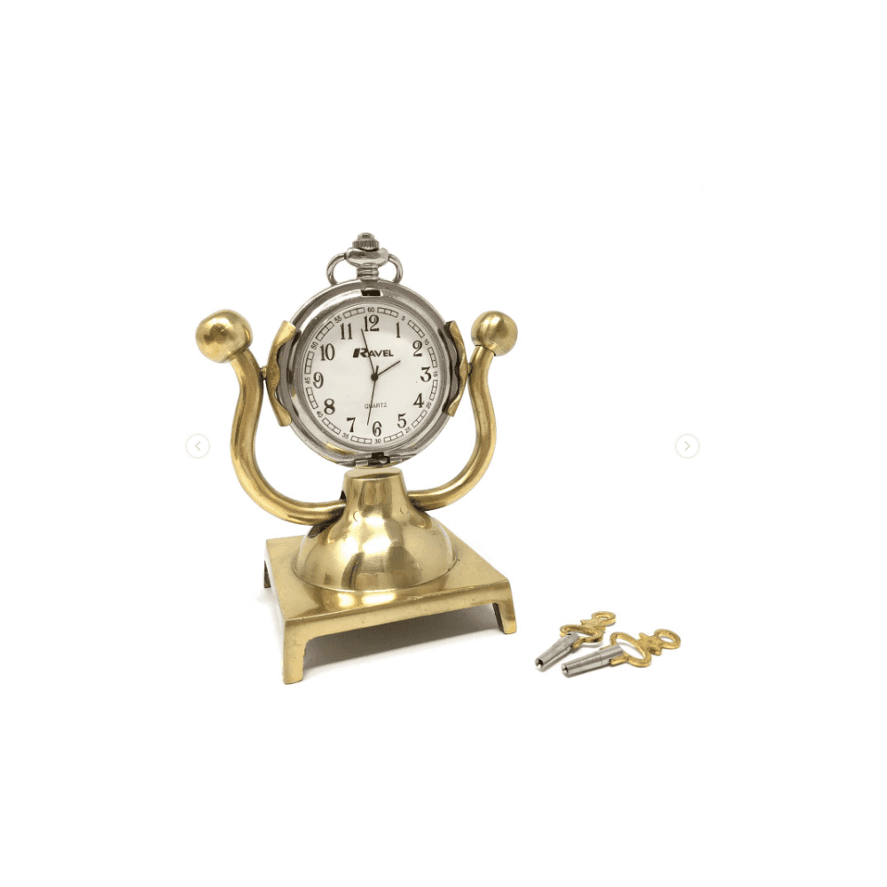 Pocket Watch Stand with Two Adjustable Arms in Brass