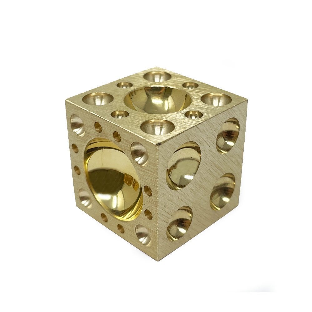 38mm Brass Dapping Cube with 55 Domes