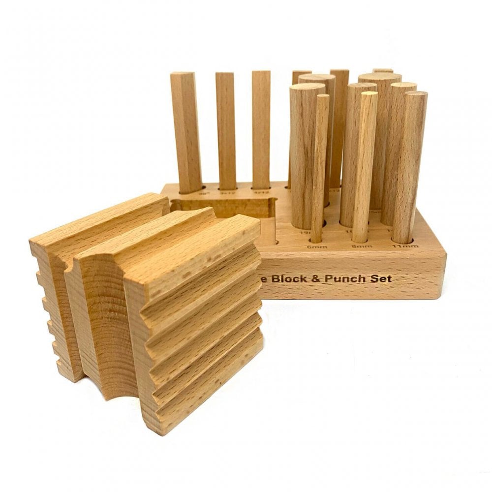 Wooden Swage Block & Punch Set