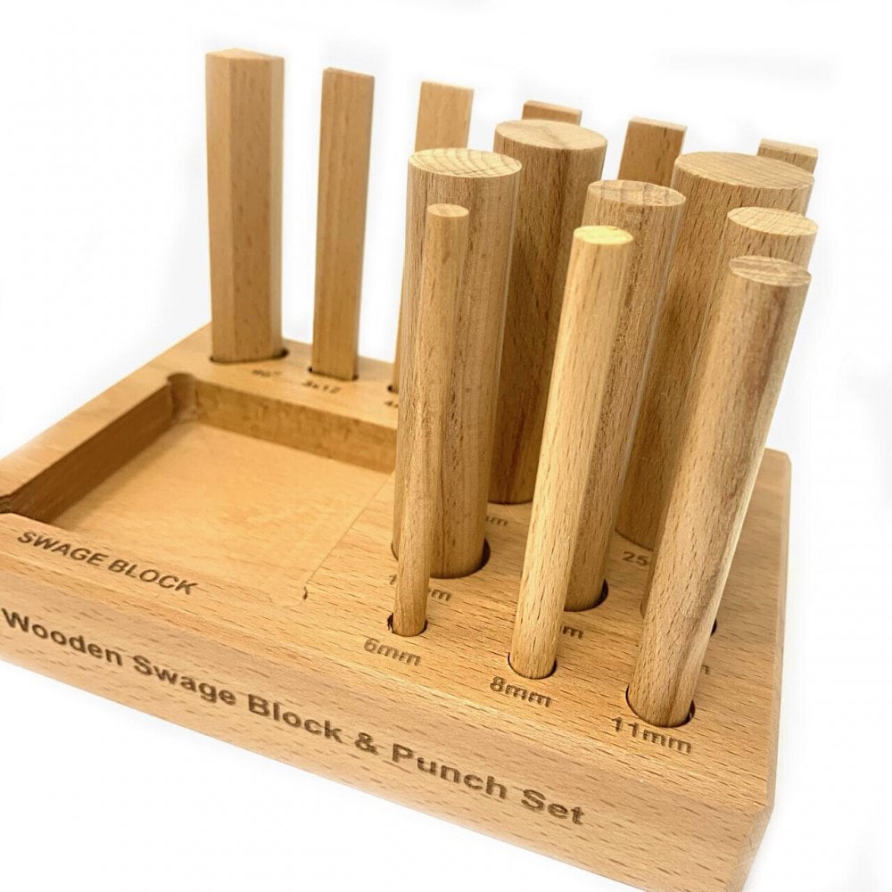 Wooden Swage Block & Punch Set
