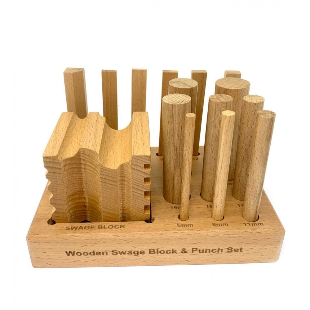Wooden Swage Block & Punch Set