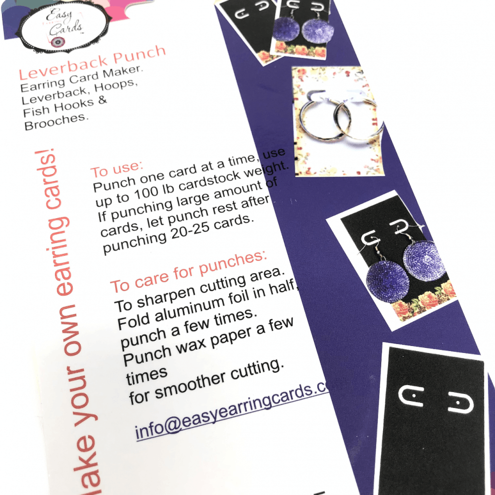 Leverback Punch Earring Card Maker