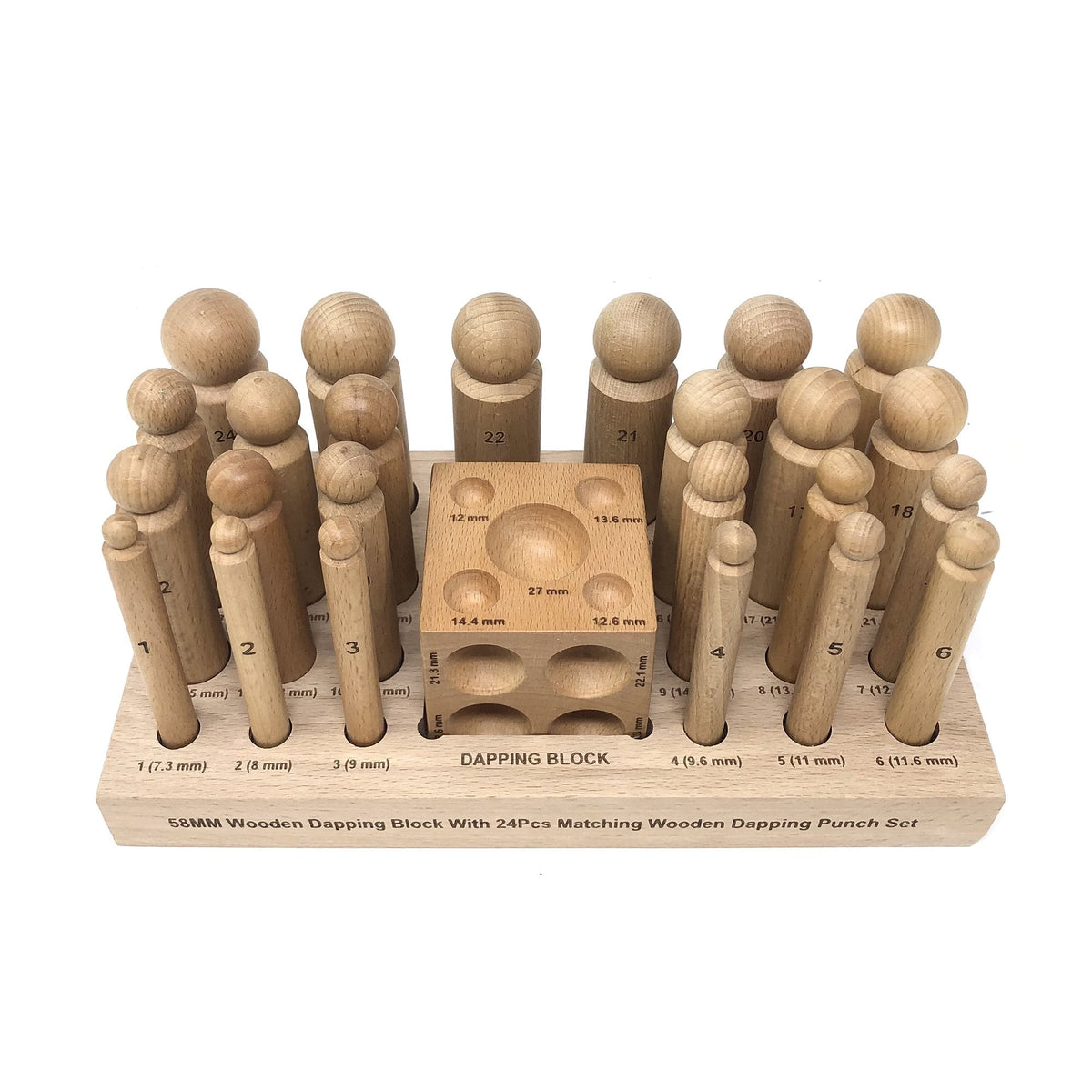 Dapping Block Set Wooden Dapping Set, 24 Punches & Doming Block – Maddisons of Durham