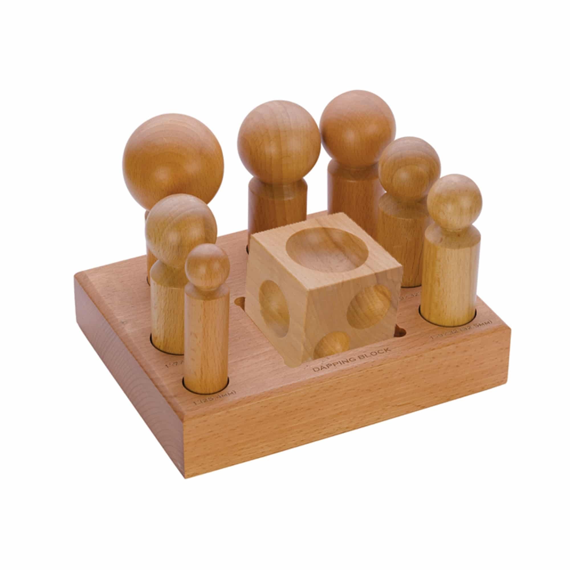Wooden Dapping Set with 7 Punches & Block