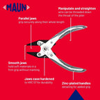 Maun Flat Nose Parallel Pliers 140mm Smooth Jaws