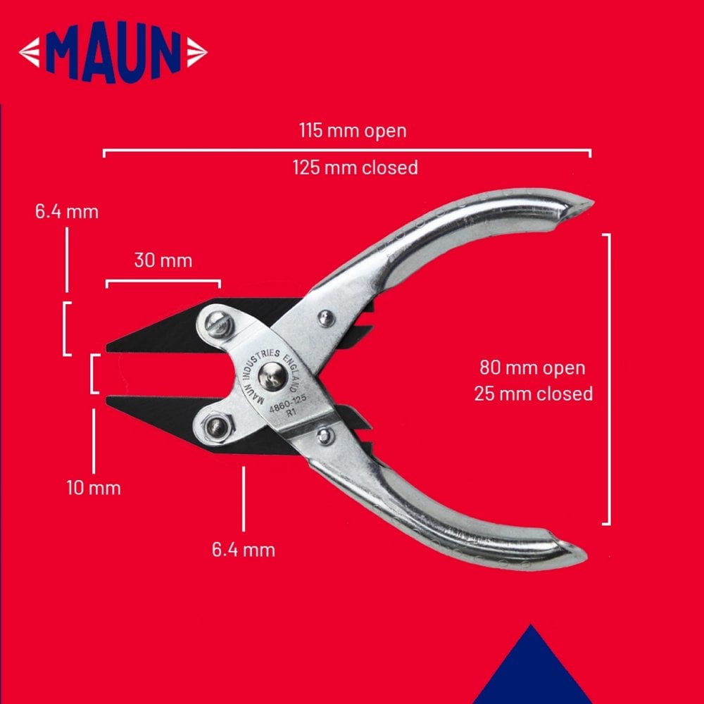 Maun Flat Nose Parallel Pliers 125mm Serrated Jaws