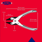 Maun Flat Nose Parallel Pliers 160mm Smooth Jaws
