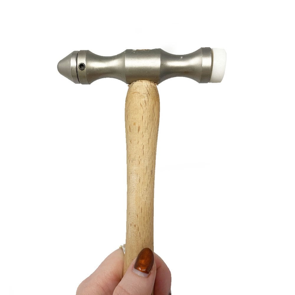 Planishing Hammer with 18 Interchangeable Delrin/Steel Heads