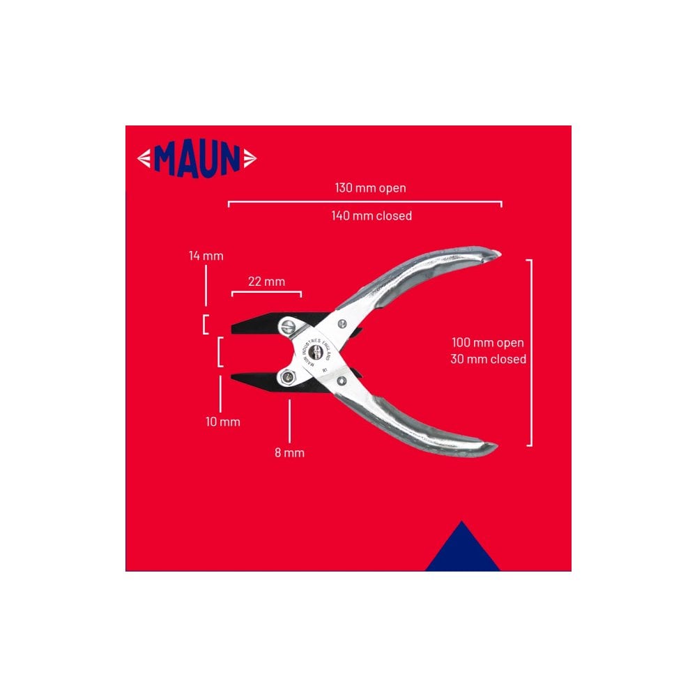 Maun Half Round and Flat Jaws Parallel Plier 140mm