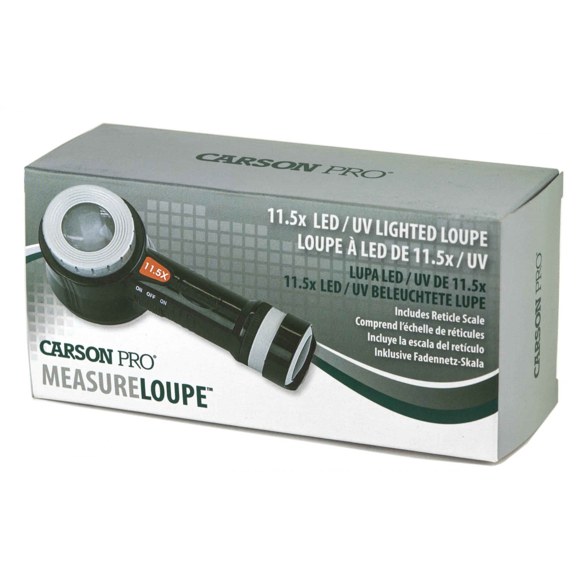 Carson 11.5x LED/UV Loupe Magnifier with Reticle