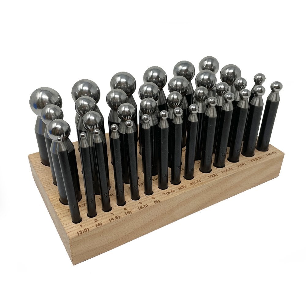 Steel Dapping Punch Set of 36 (3.5mm - 25.3mm)