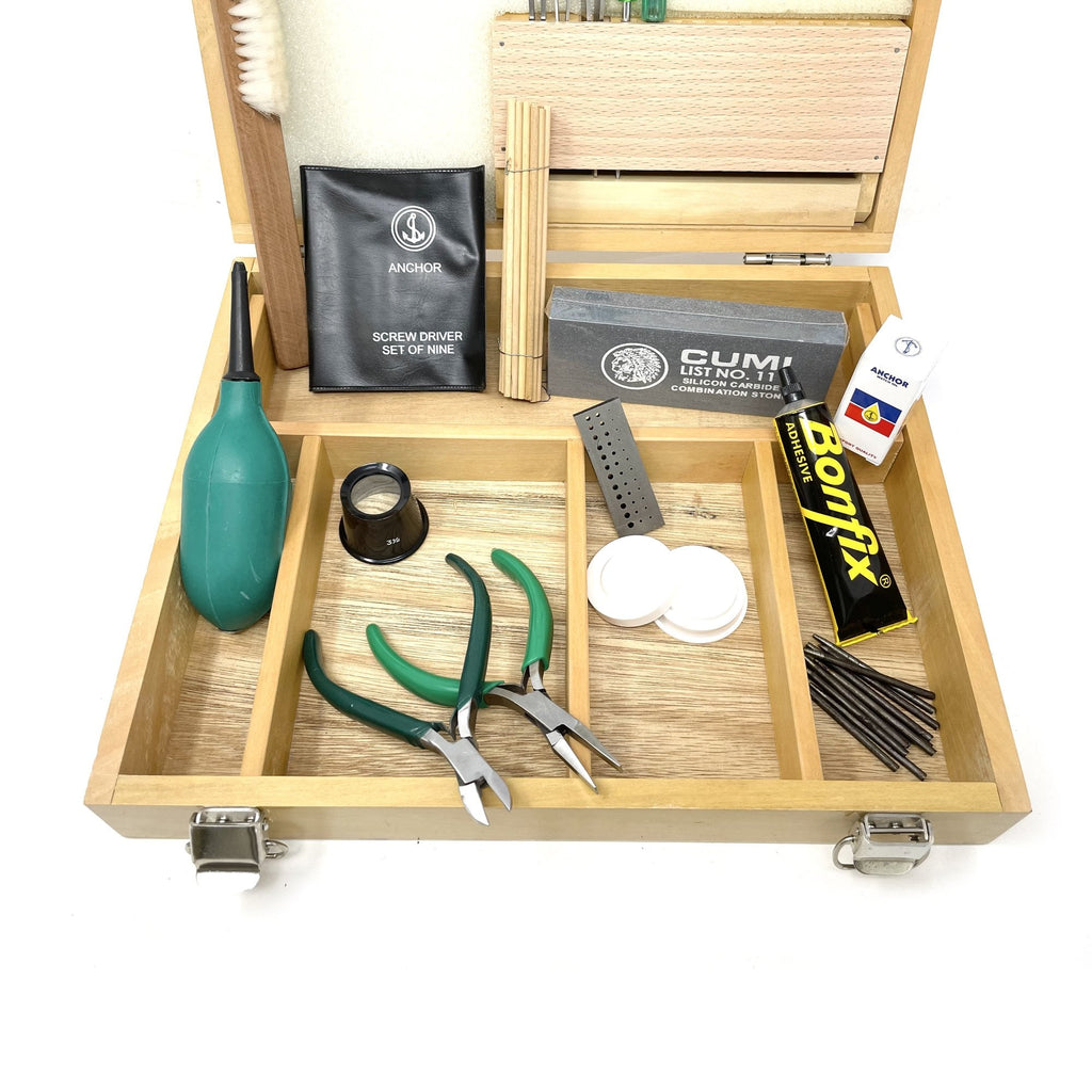 Beginner Watchmaking Tool Kit in Wooden Box