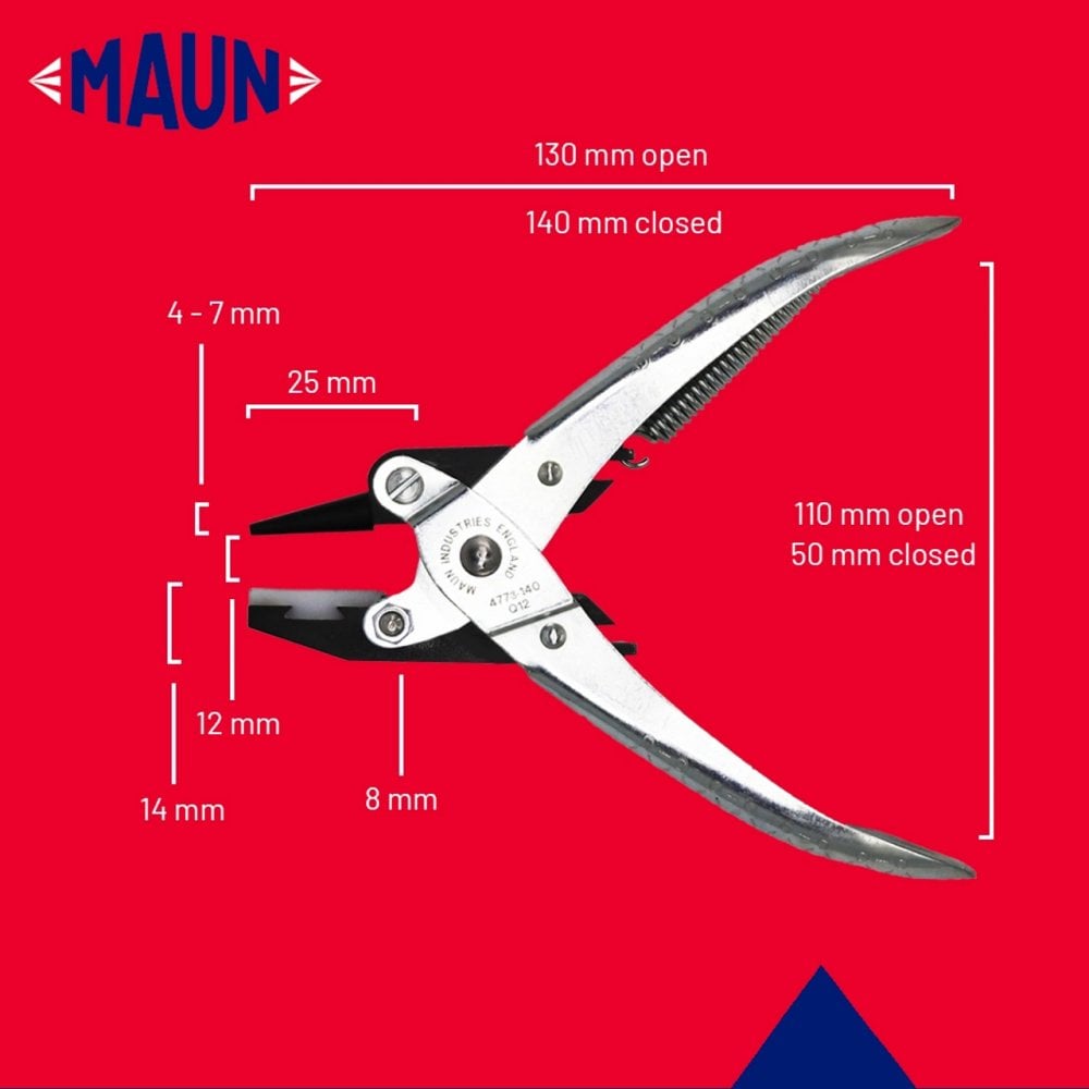 Maun Round & Flat Nylon Jaws Plier With Return Spring 140mm