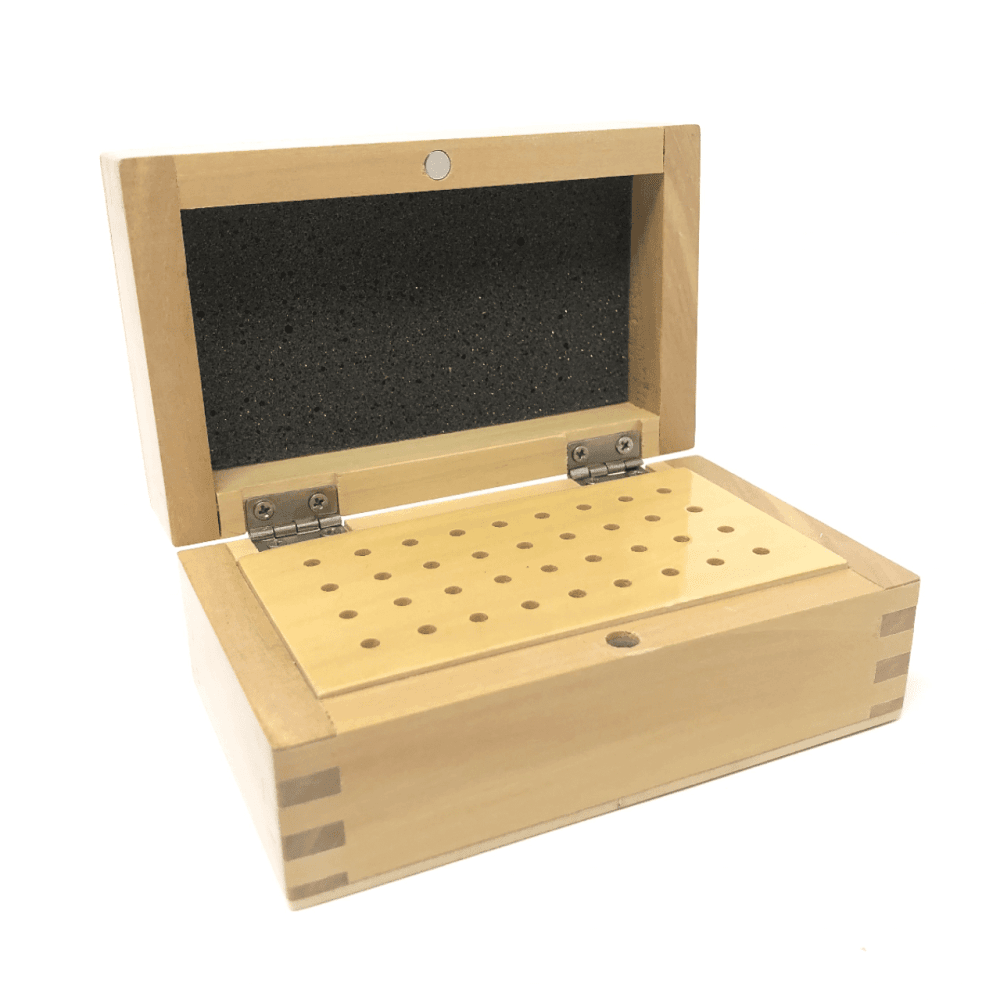 Wooden Burr Box with 36 Holes