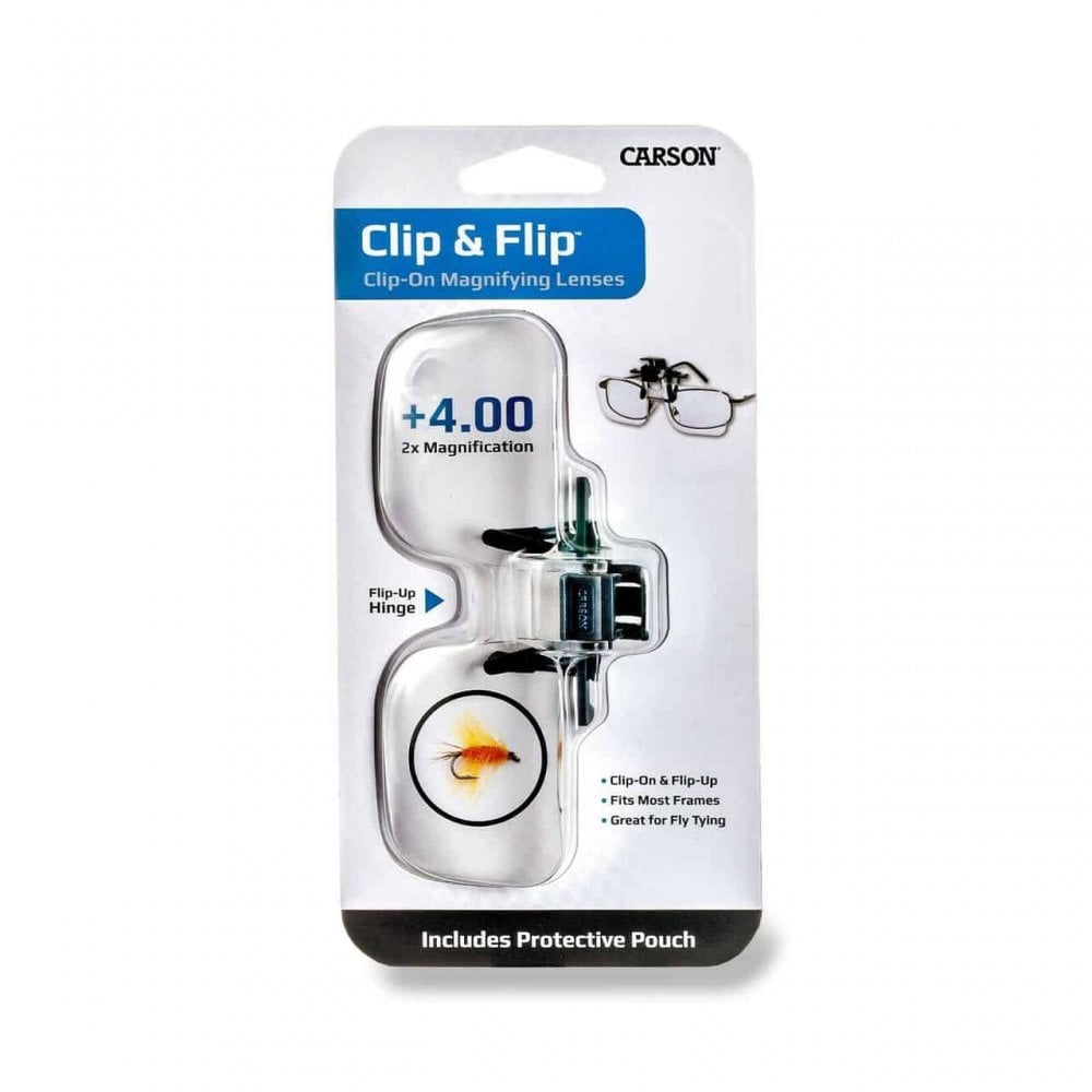 Carson 2x Magnifying Glasses Clip On & Flip