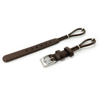 Brown Leather Cordette Watch Strap with Stainless Steel Buckle & Ring