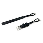 Black Leather Cordette Watch Strap with Stainless Steel Buckle & Ring