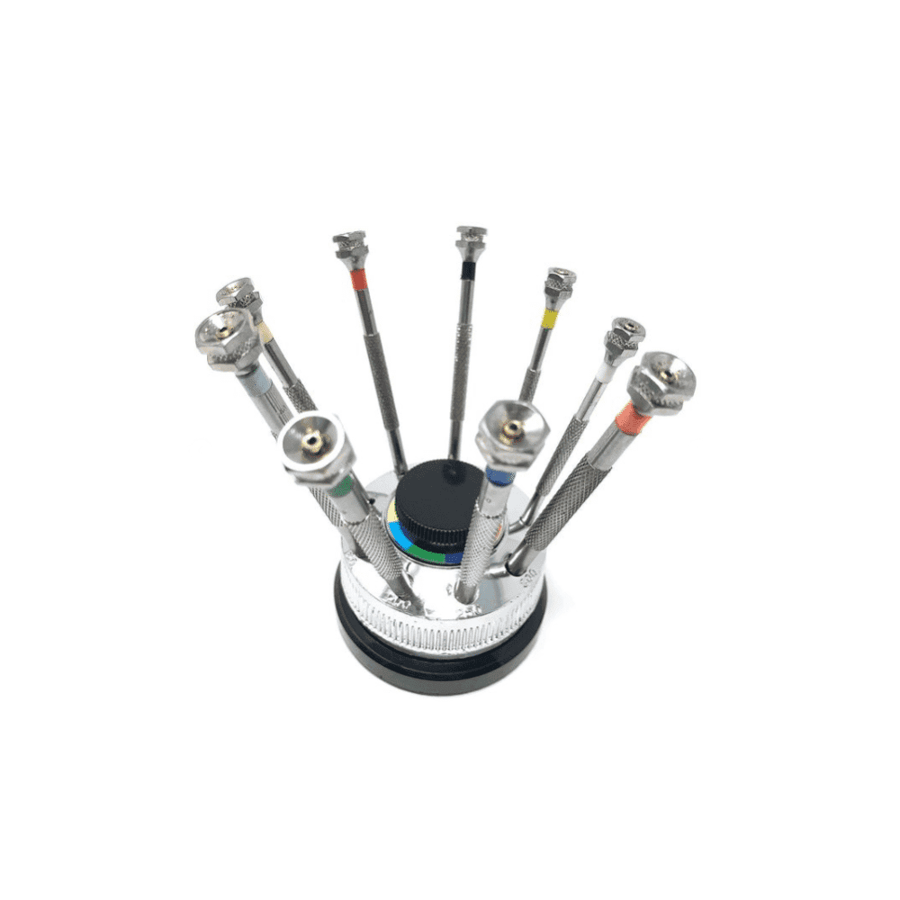 Set of 9 Watchmaker's Screwdrivers with Swivel Base