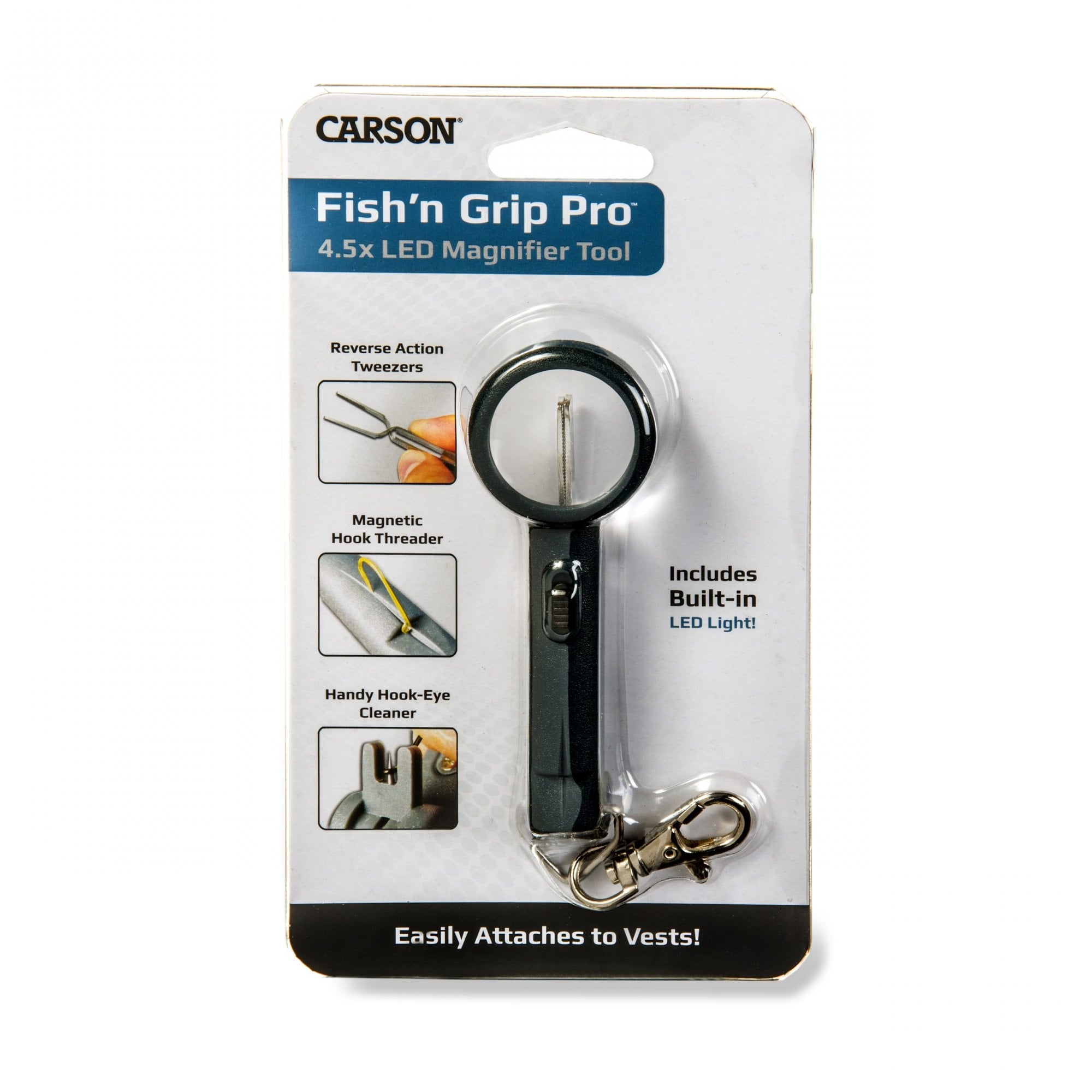 Carson LED Magnifier with Reverse Action Tweezers
