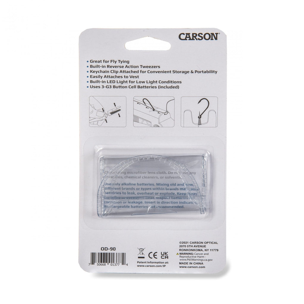 Carson LED Magnifier with Reverse Action Tweezers
