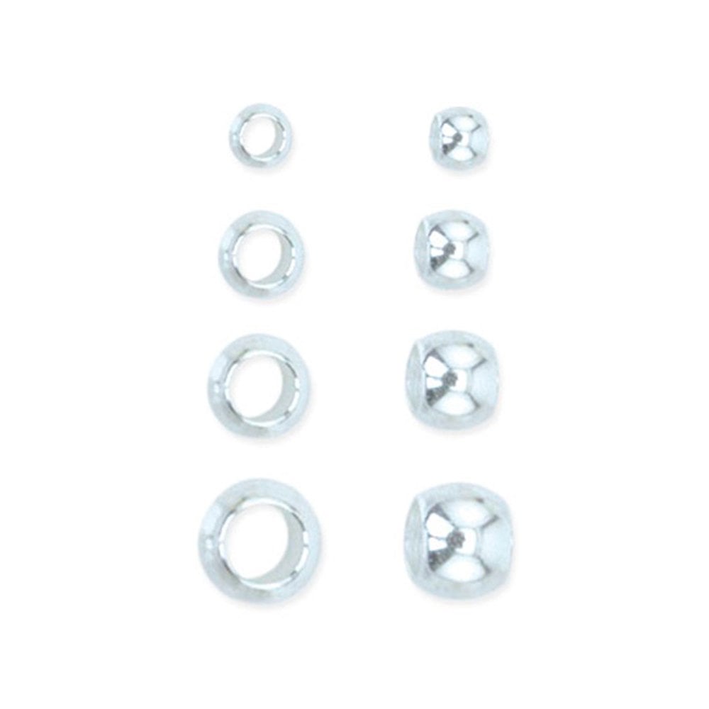 Beadalon Crimp Beads Variety Pack, Sizes 0-3, 600pcs, Silver Plated