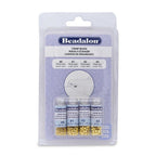 Beadalon Crimp Beads Variety Pack, Sizes 0-3, 600pcs, Gold Colour