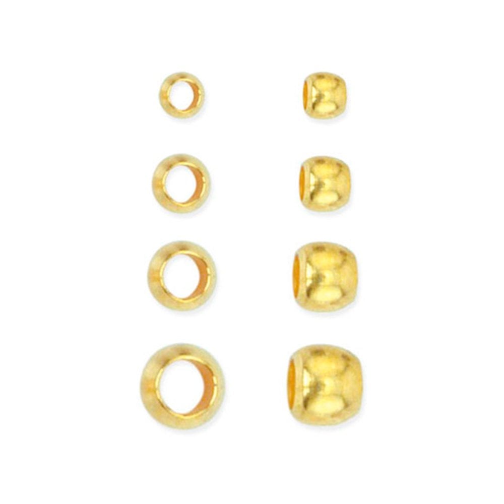 Beadalon Crimp Beads Variety Pack, Sizes 0-3, 600pcs, Gold Colour