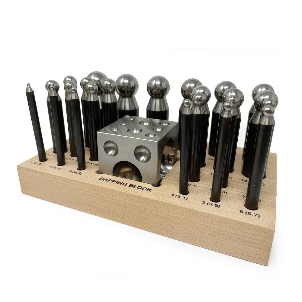 Steel Dapping Punch Set of 24 with Block