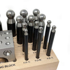 Steel Dapping Punch Set of 24 with Block