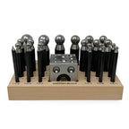 Steel Dapping Punch Set of 24 with Block
