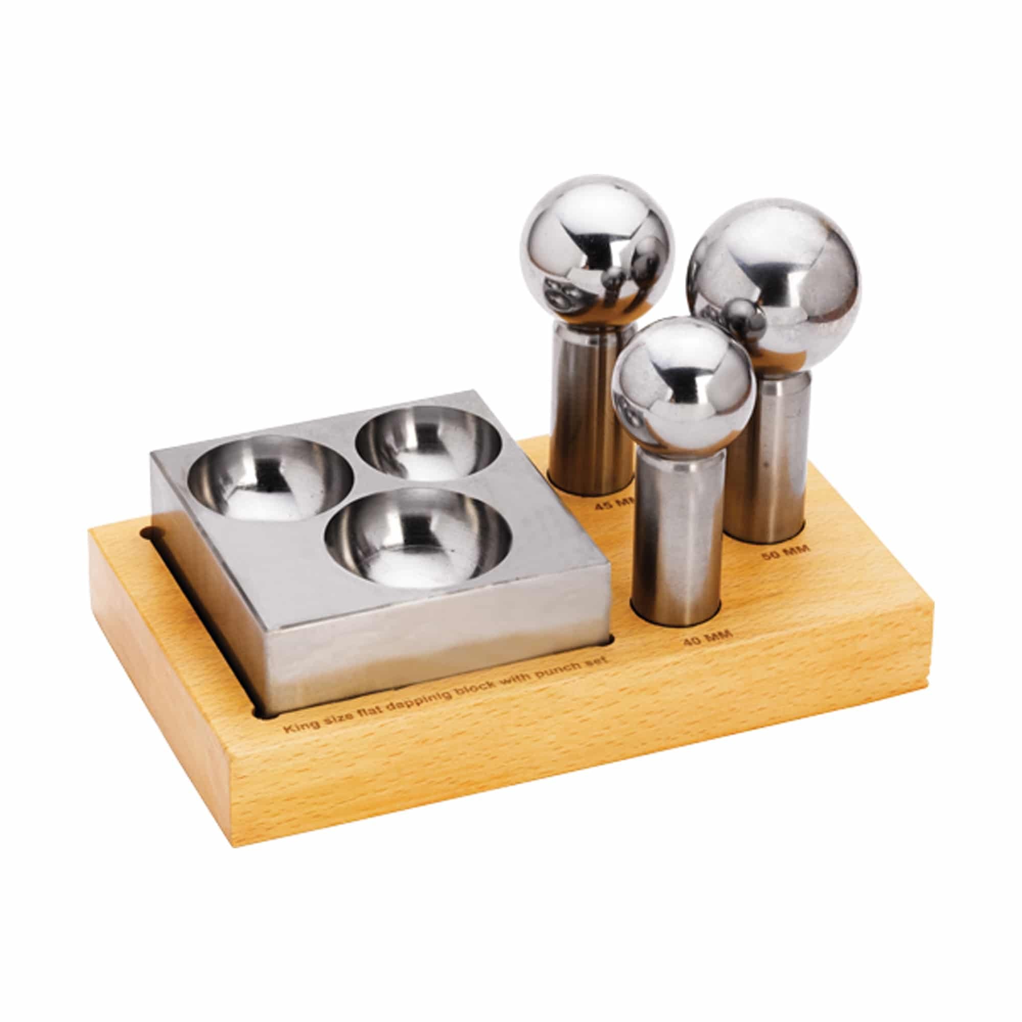 King Size Dapping Set with 3 Punches & Block