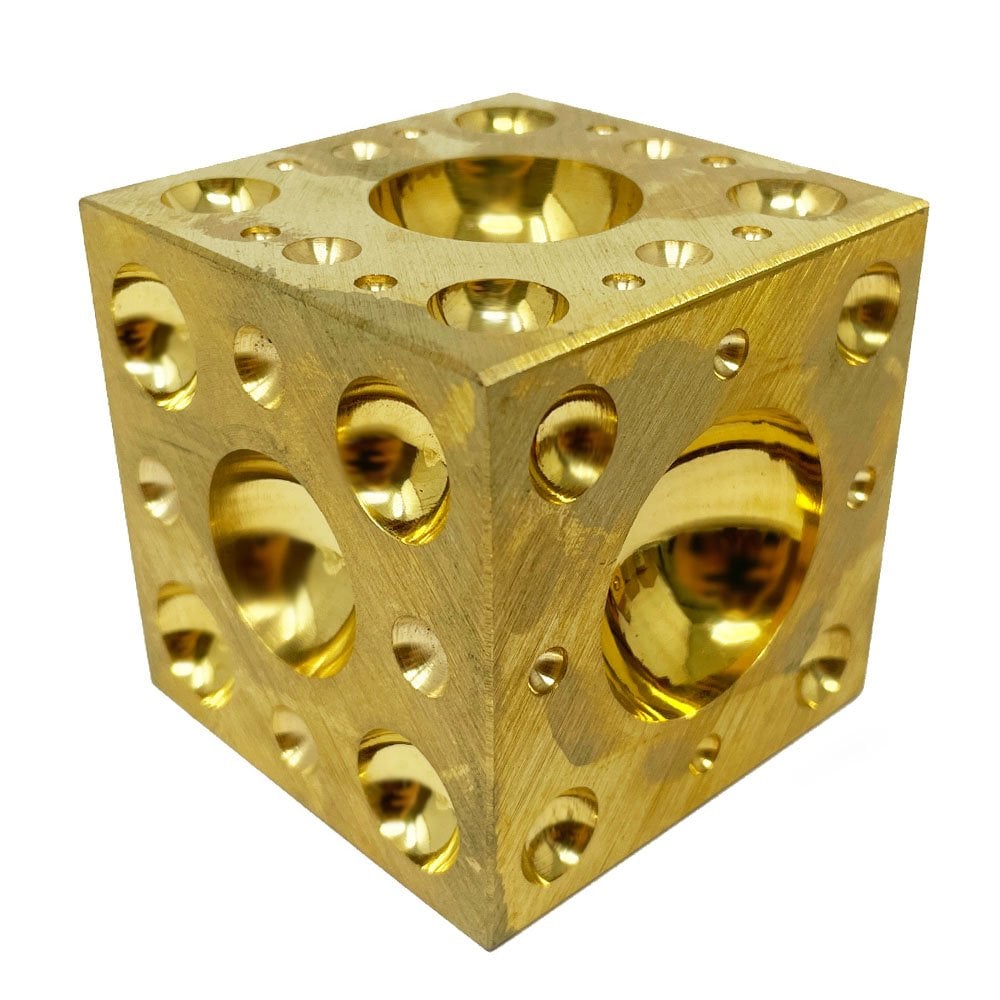 63mm Brass Dapping Cube with 65 Domes