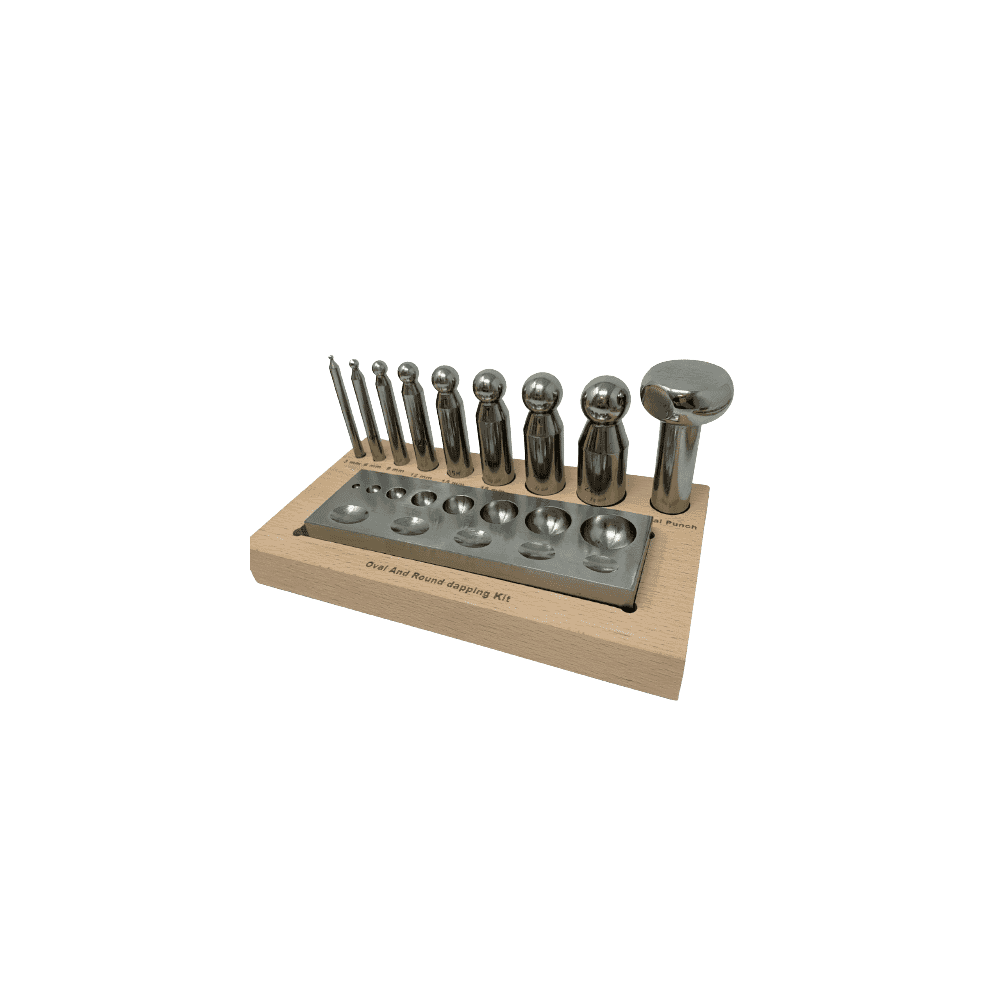 Oval and Round Dapping Block & Punch Set