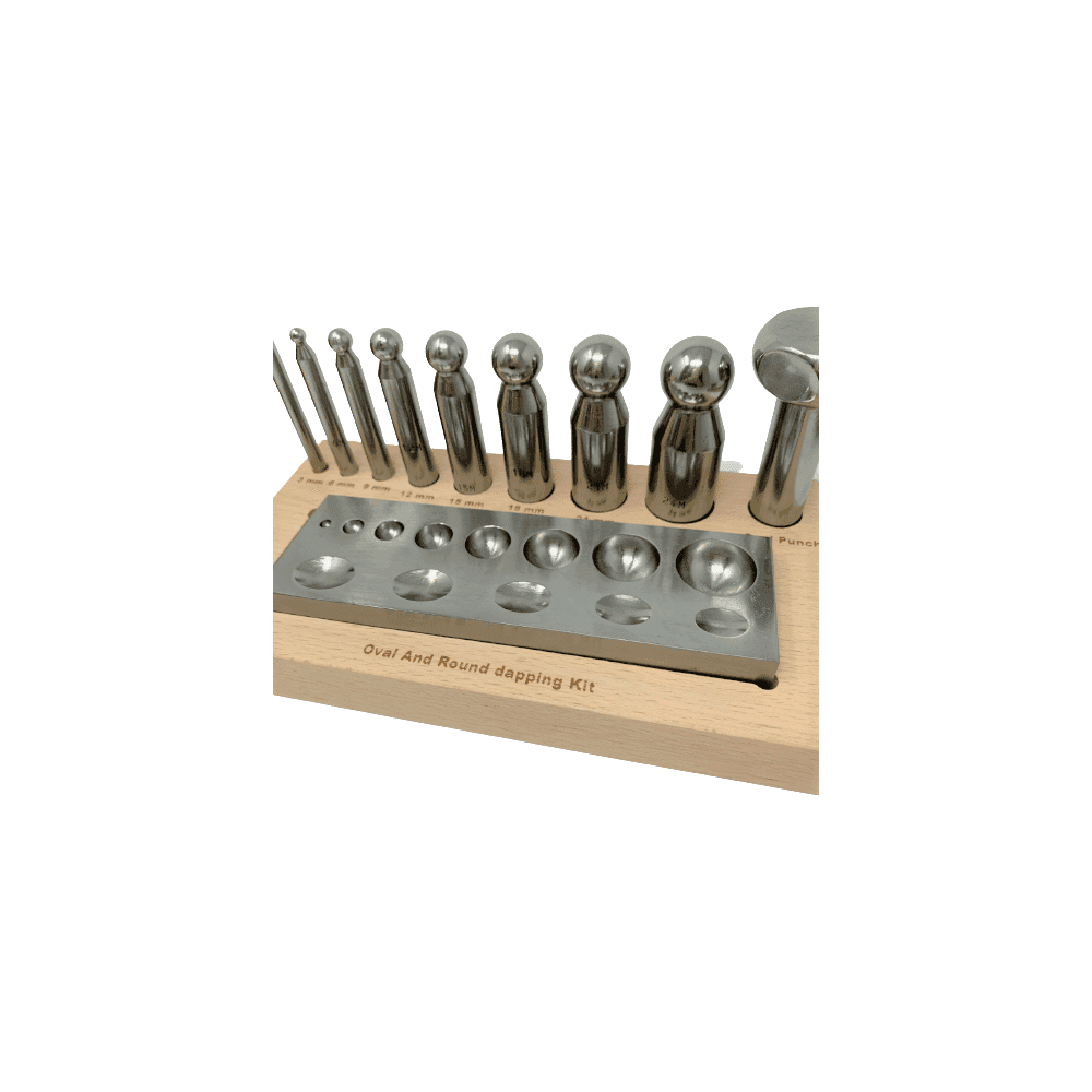 Oval and Round Dapping Block & Punch Set