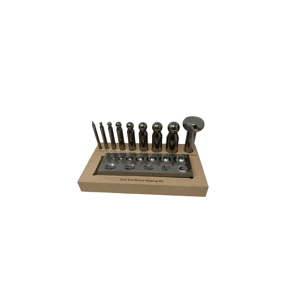 Oval and Round Dapping Block & Punch Set
