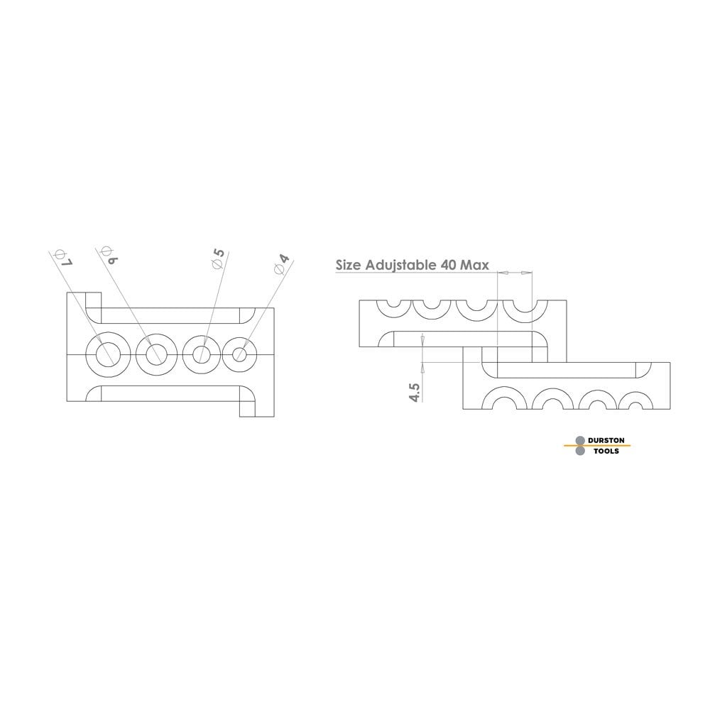 Durston Multi Shape Adjustable Ingot Mould, 4 Hole, 100mm
