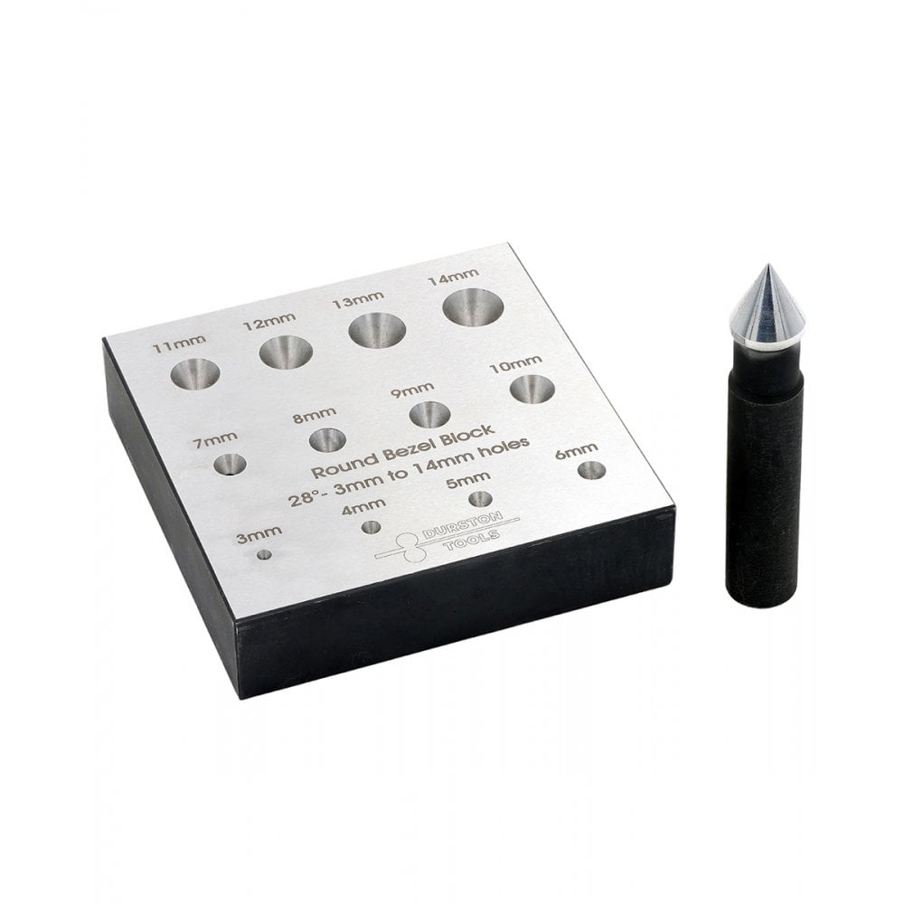 Durston 12 Hole Bezel Block & Punch 28 Degrees
